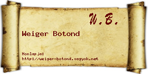Weiger Botond névjegykártya